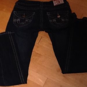 True religion dark denim sz 27 straights