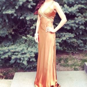Gold prom dress