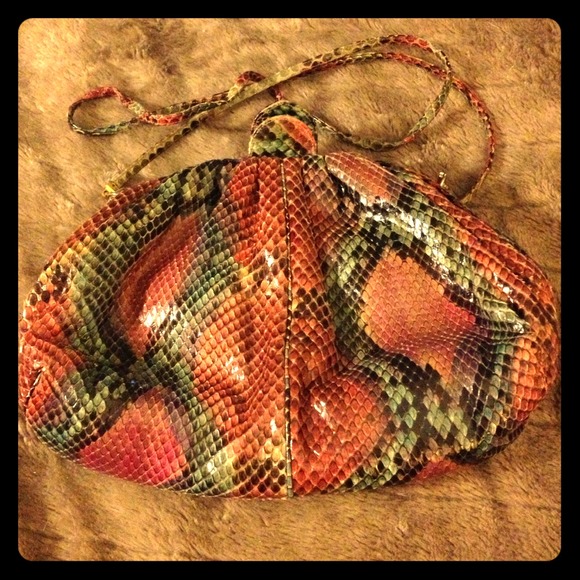 Authentic vintage Judith Leiber snakeskin purse