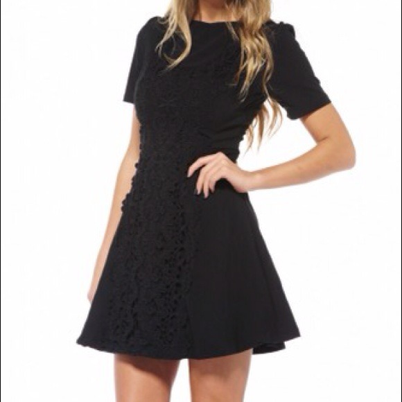 NWT black crochet panel skater dress 👗