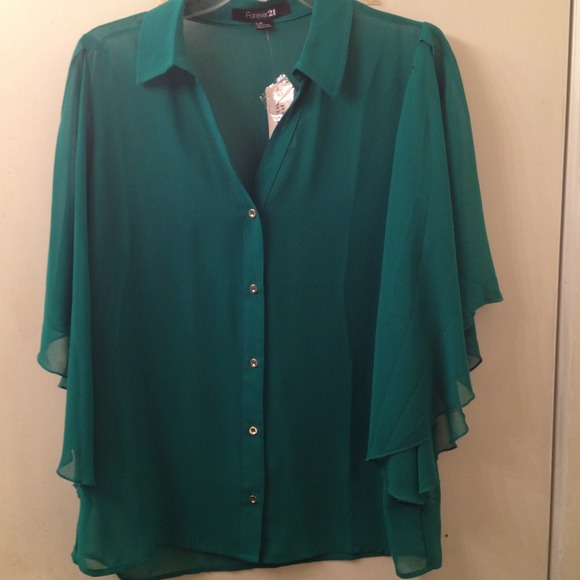 🚫SOLD Green Sheer Top