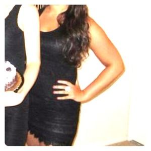 Black lace tank dress