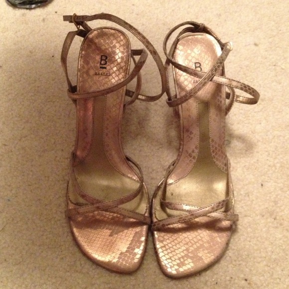Gold strap heels