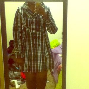 Black and white trench coat