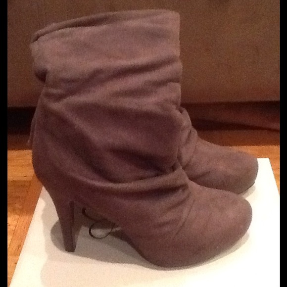 Boots - Brand new gray suede mid calf boots