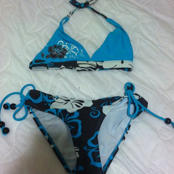 Chocolate brown and teal bikini