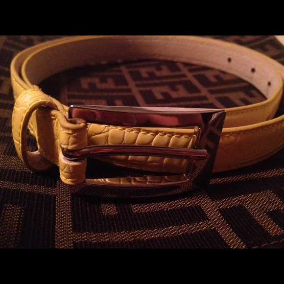 Yellow snakeskin belt