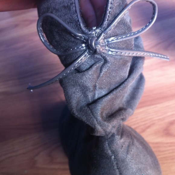 Gray Bootie Heels - Picture 2 of 3