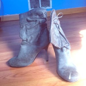 Gray Bootie Heels