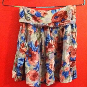 Flower print mini skirt