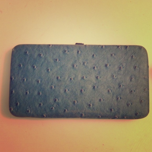 Urban outfitters blue ostrich looking leather