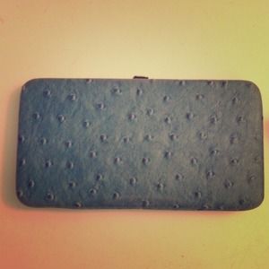 Urban outfitters blue ostrich looking leather