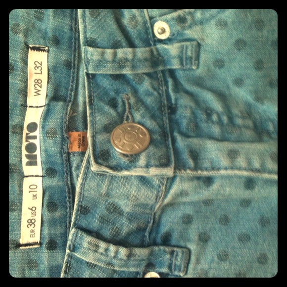 TOPSHOP NEW w/o tag Polka Dot High Waisted Jeans
