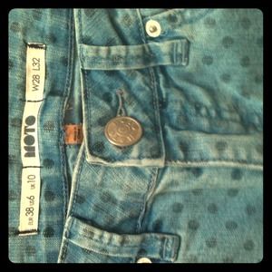 TOPSHOP NEW w/o tag Polka Dot High Waisted Jeans