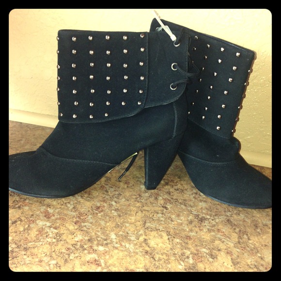 Boots - Black Studded Ankle Boots