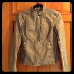 Express Grey Leather Jacket