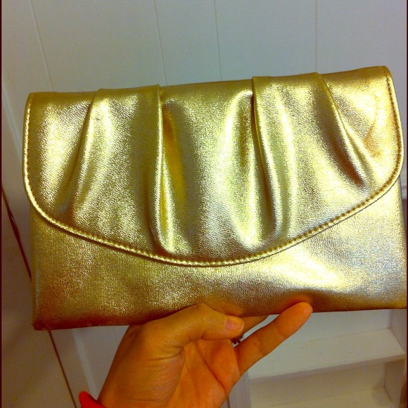 Gold clutch purse