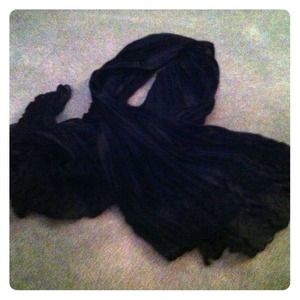 Silky black scarf