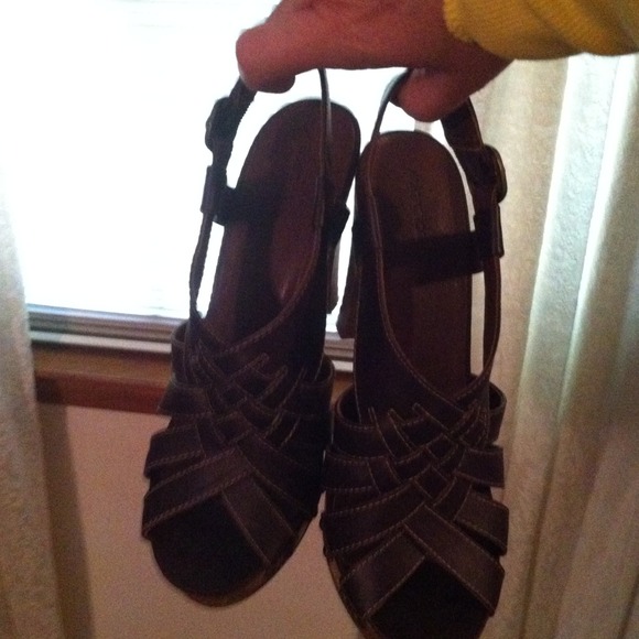 Brown sandal heels