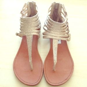 Steve Madden gold glitter gladiator sandal