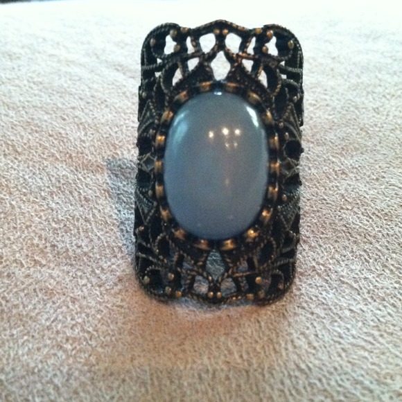 Vintage style ring with robins egg blue stone