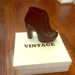 Black Lace Up Booties