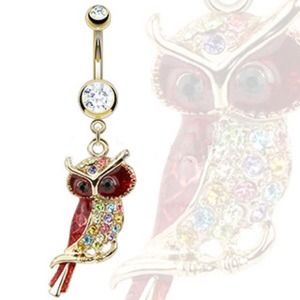 Maroon Gold Unique Multi Gem Own Navel Belly Ring