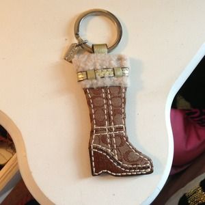 Authentic coach winter boot keychain