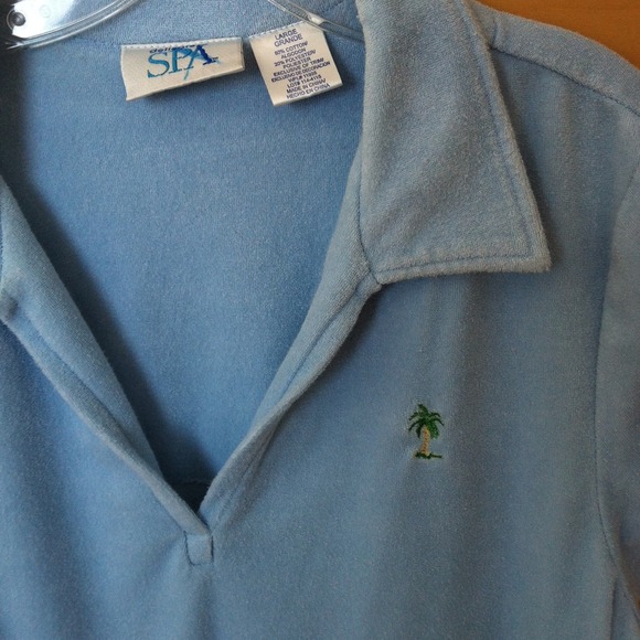 SOLD*****SPA terry top baby blue large - Picture 3 of 4