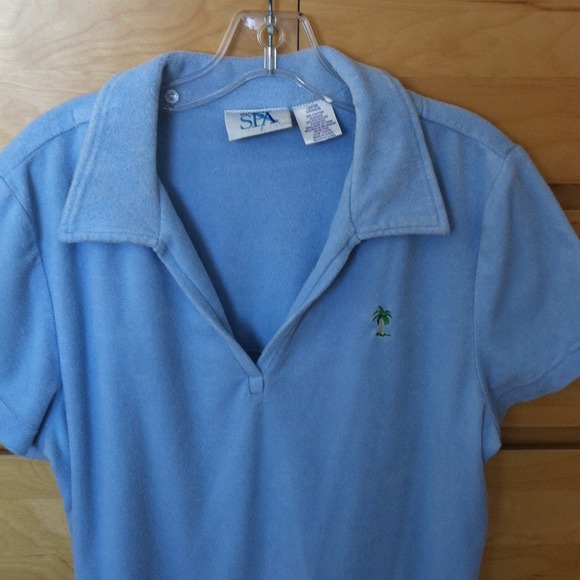 SOLD*****SPA terry top baby blue large - Picture 4 of 4