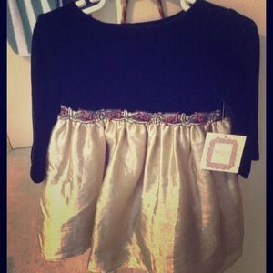 Toddler Dress: Black tops with golden colored