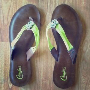 candies jewel flip flops