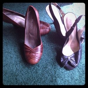 Bundle of 2 Beautiful Brown & Black Cute Heels.