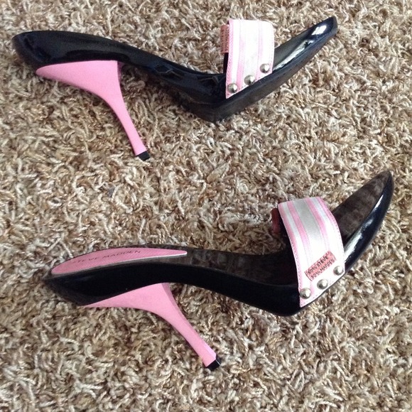 Ultra RARE pink/black Steve Madden heel sandals! - Picture 4 of 4