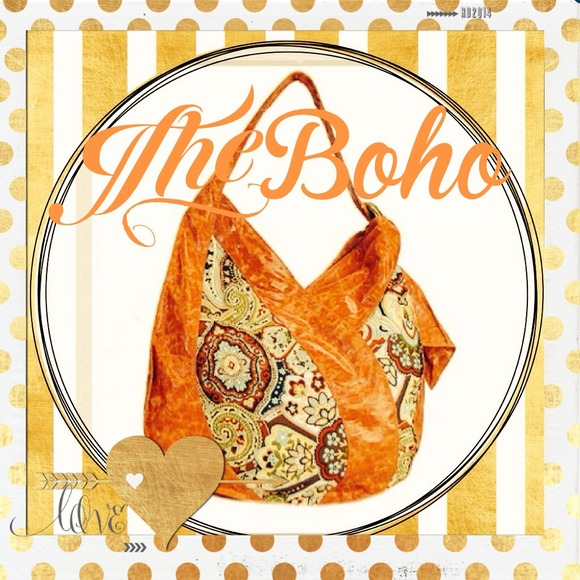 EBISU Cotton and leather hobo  Bohemian Vintage