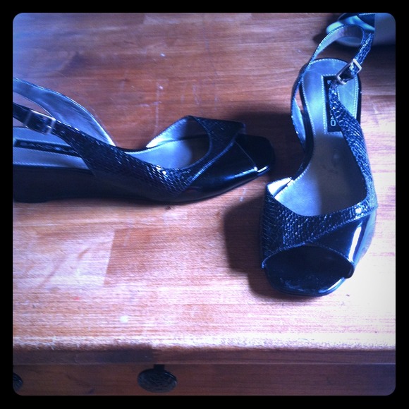 Black bandolino wedges. Worn once. Size 8