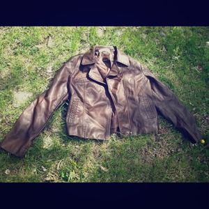 Liz Claiborne Brown Faux Leather Jacket