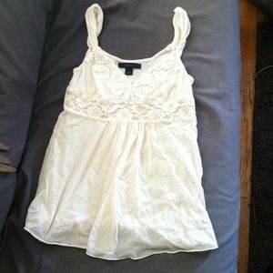 Pretty white Lace/mesh express tank top size small