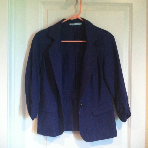 Jackets & Blazers - Linen Blue Blazer
