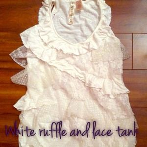 Ruffle and lace tank