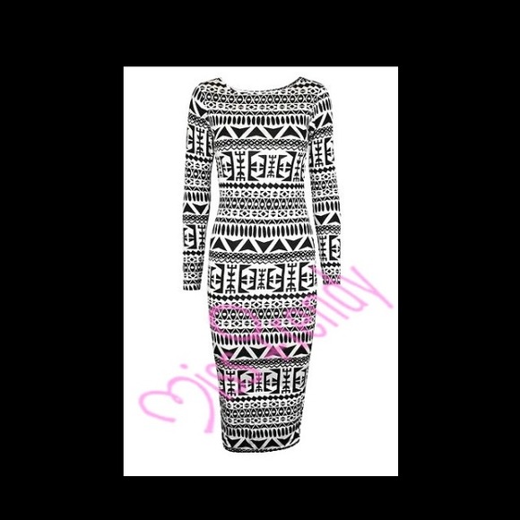 Aztec Print Body Con Dress