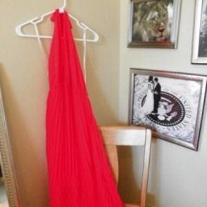 Orange burst Halter Maxi dress