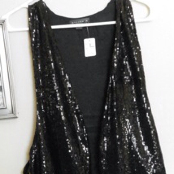 Black Sequin Vest
