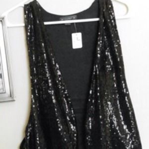 Black Sequin Vest