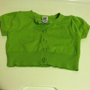 Lime Green Dress Cardigan- Baby Girl 24 Months