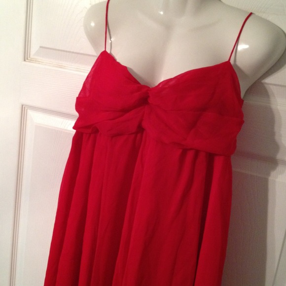 Red Chiffon Cocktail Dress Size 10