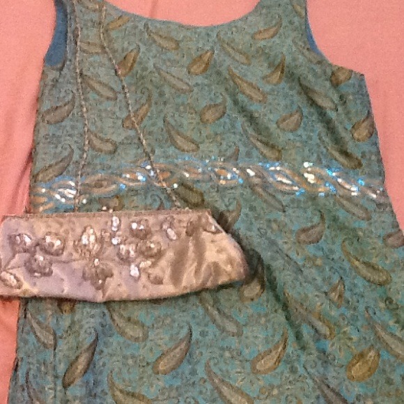 Turqoish blue sequin top