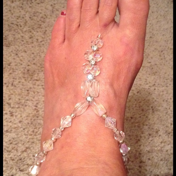 #24. Crystals/rhinestones, Wedding Barefoot Sndls - Picture 2 of 2
