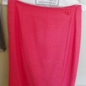 Vintage coral side button linen skirt