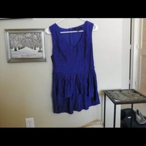 Royal blue peplum blouse